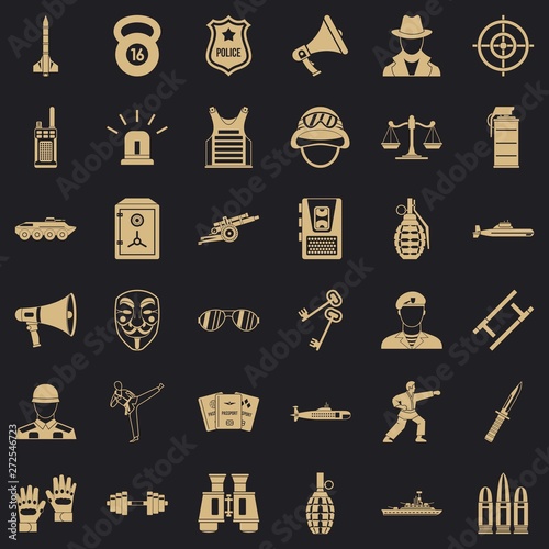 Police officer icons set. Simple set of 36 police officer vector icons for web for any design