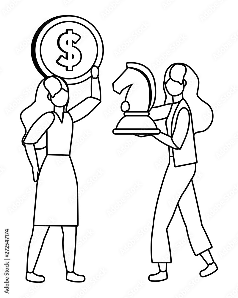 Businesswomen avatar cartoon design vector illustration