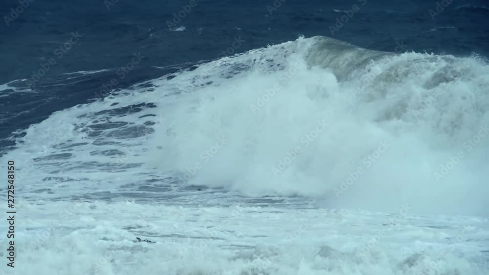 Big stormy sea waves windy weather from climate change cyclone hurricane Big stormy sea waves windy weather from climate change cyclone hurricane