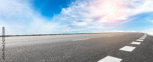 Empty highway road and sky clouds landscape,panoramic view