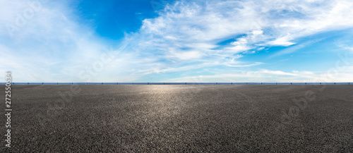 Fototapeta Naklejka Na Ścianę i Meble -  Empty highway road and sky clouds landscape,panoramic view