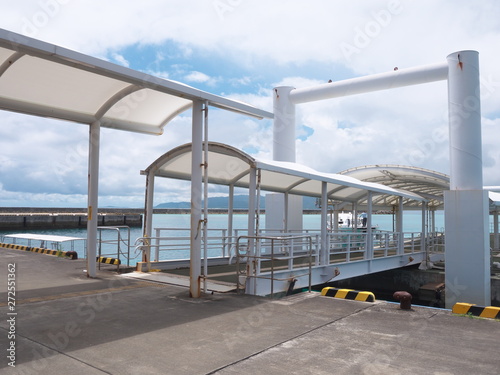 Okinawa,Japan-May 31, 2019: Hatoma port in Hatoma island, Okinawa photo