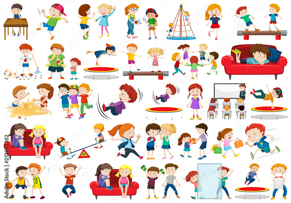 Set of children character