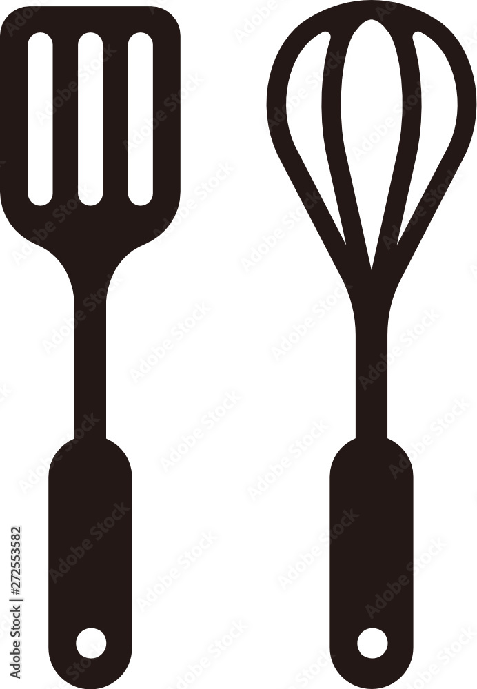 (SVG) kitchen utensils icon (spatula & whisk) Stock Vector | Adobe Stock
