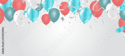 Colorful balloons Happy Birthday on white background .vector
