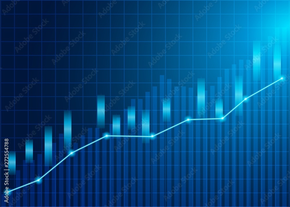 Stock market. Candle stick graph chart of stock market investment trading. Stock market data. Bullish point, Trend of graph . blue background. Vector. Stock market. Candle stick graph chart of stock market investment trading. Stock market data. Bullish point, Trend of graph . blue background. Vector.