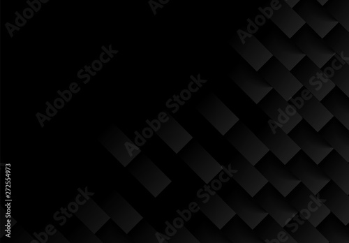 Abstract . Embossed geometric square black background ,light and shadow .Vector.