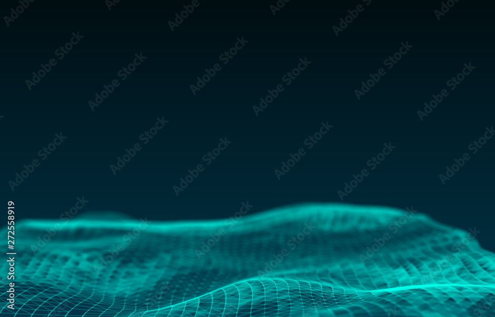 Fototapeta premium Connected polygons plexus geometric background can be used for scientific or technology presentations as molecule and communication concept. Digital data visualization. - Image.