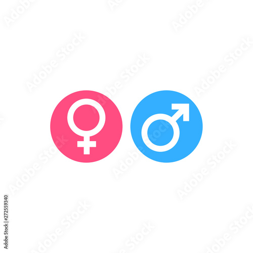 gender pink and blue icon vector on white background editable. Male and Female gender symbol. Man Woman sign. 
