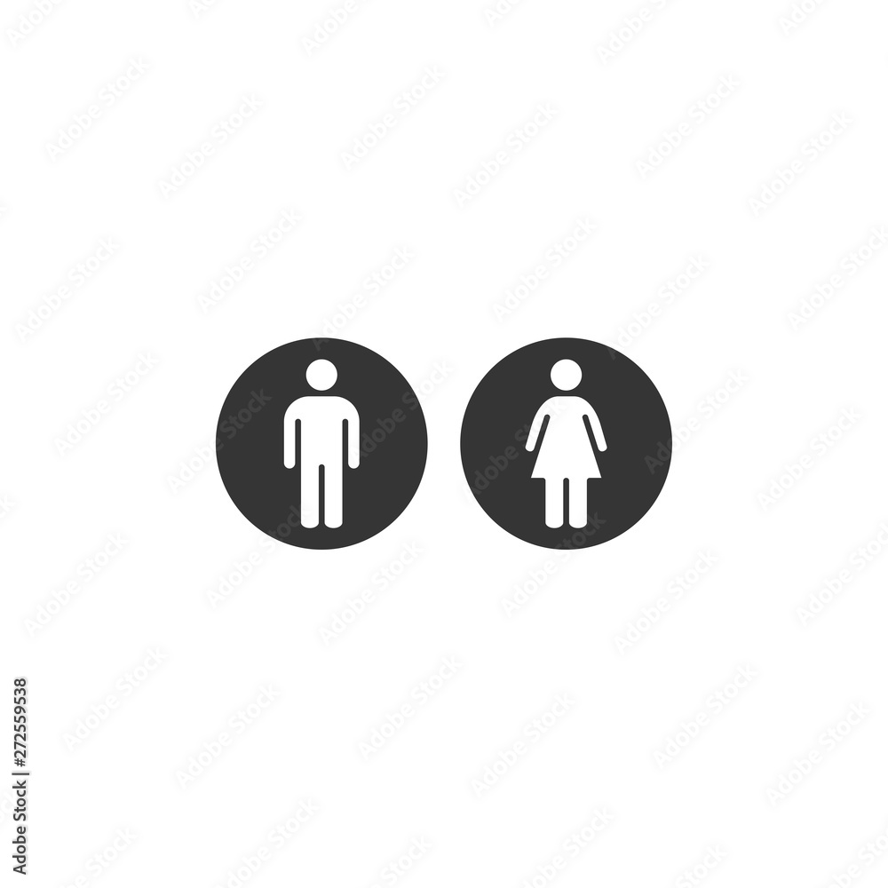 gender black icon vector on white background editable. Male and Female gender symbol monochrome. Man Woman sign. 
