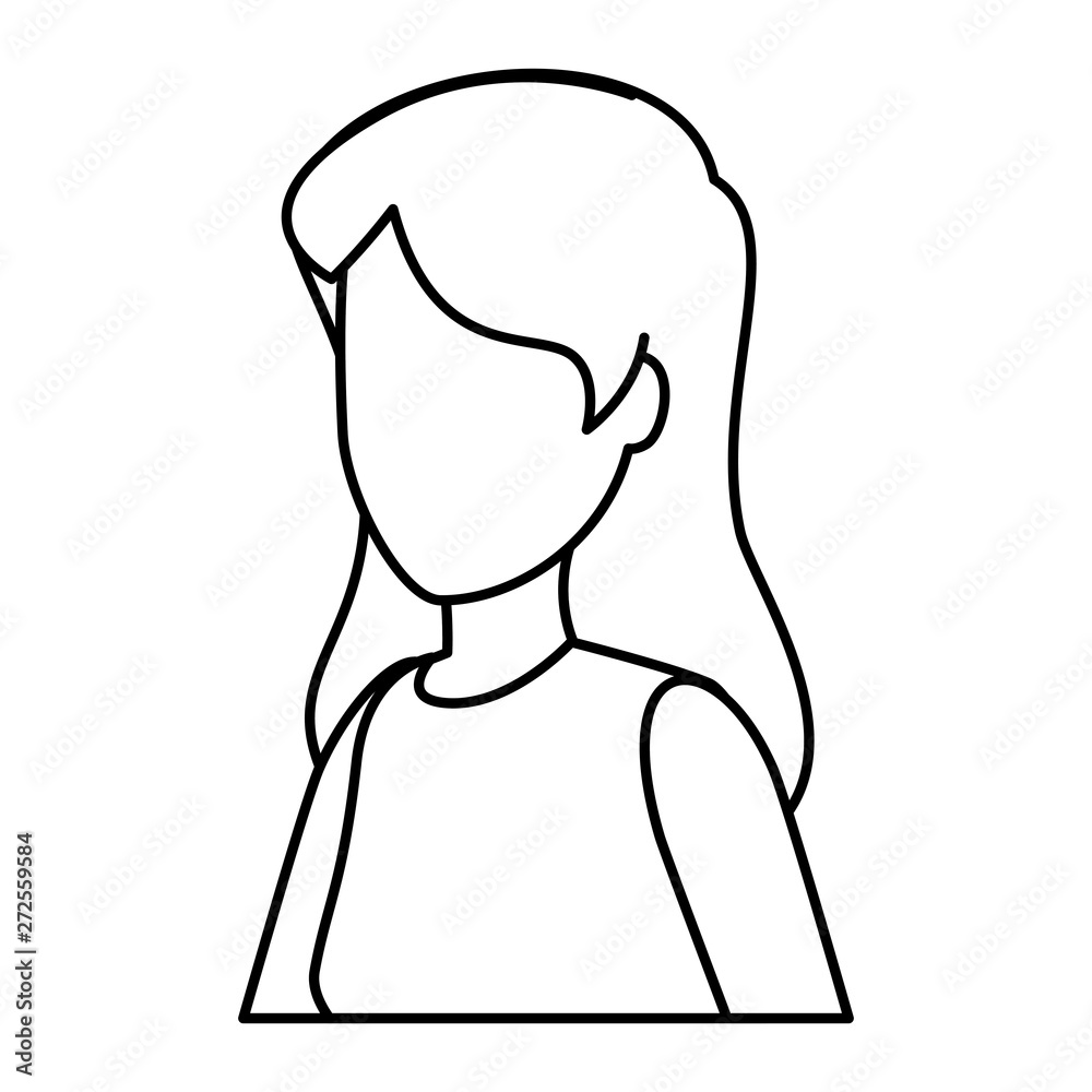 happy young woman avatar character