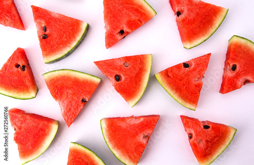 Watermelon on a white backdrop in the studio.