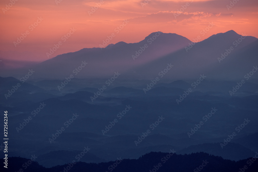 Beautiful sunset in the mountains of Petropolis, near Rio de janeiro, Brazil