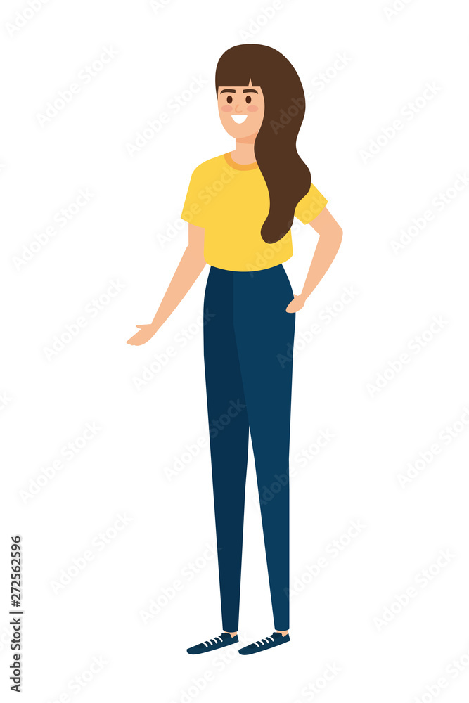 cute young woman avatar character