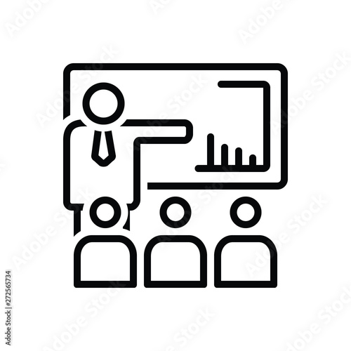 Black line icon for presentation