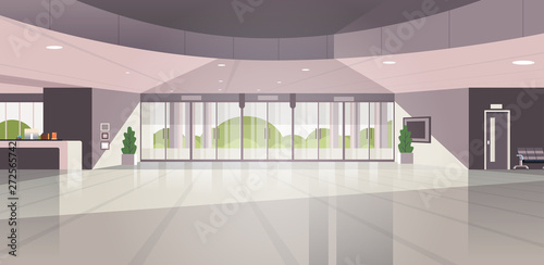 modern reception area empty no people lobby contemporary hotel hall interior flat horizontal