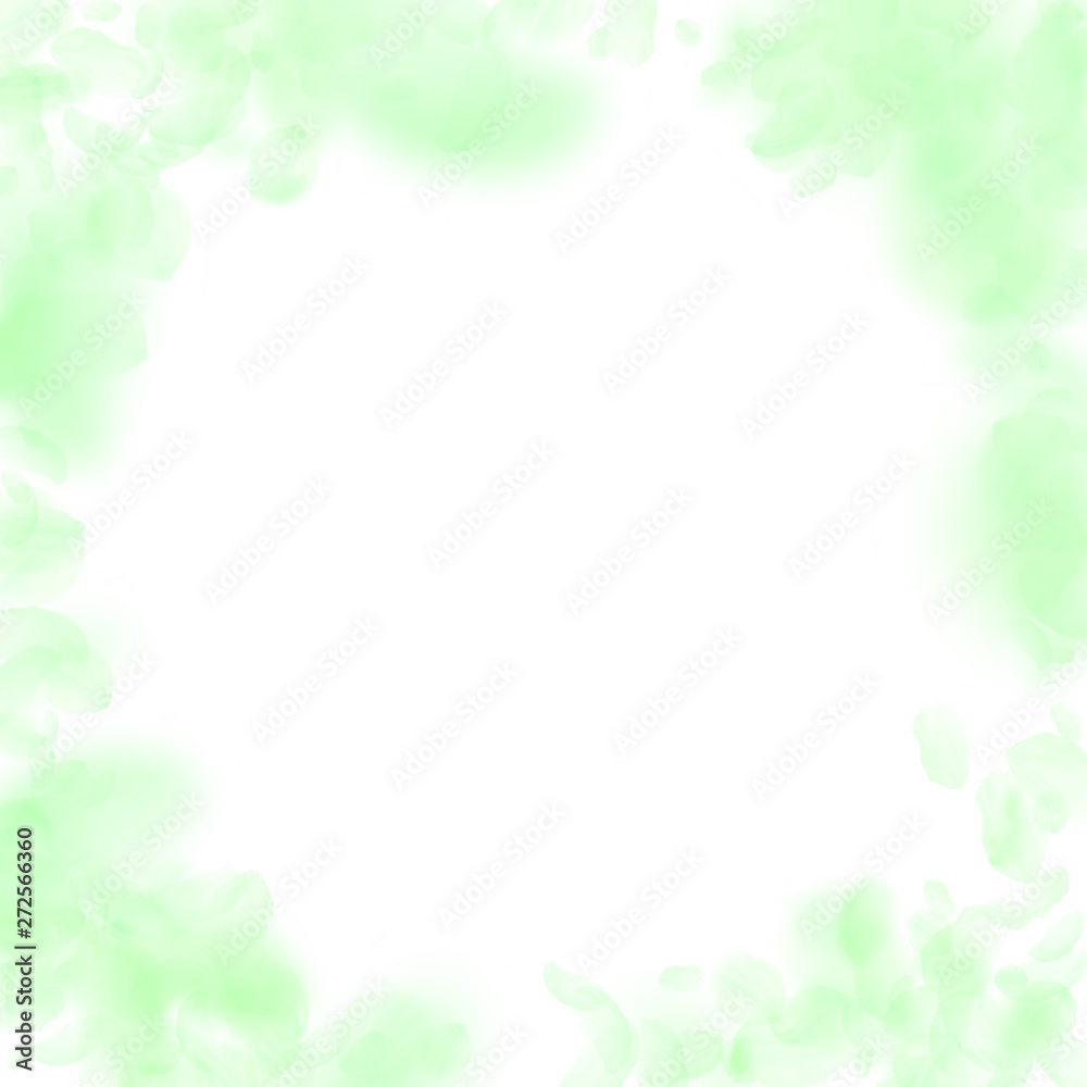 Green flower petals falling down. Brilliant romant Green flower petals falling down. Brilliant romant