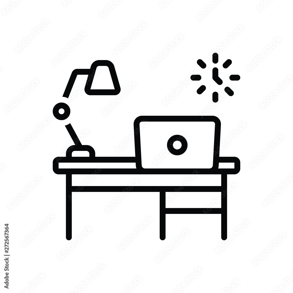 Black line icon for workspace cubicle Black line icon for workspace cubicle