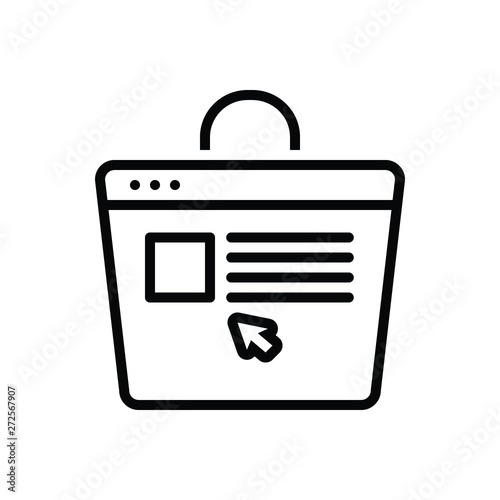 Black line icon for ecommerce browsing