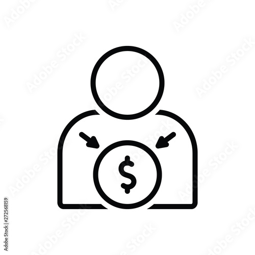 Black line icon for incentive