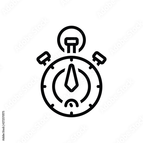 Black line icon for timer or chronometer tool