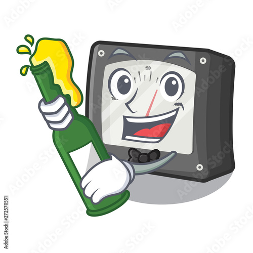 With beer amperage meter above the cartoon table