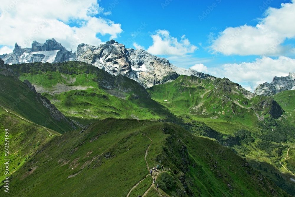 Austrian Alps-view on the mountain Sulzfluh and Drei Turme