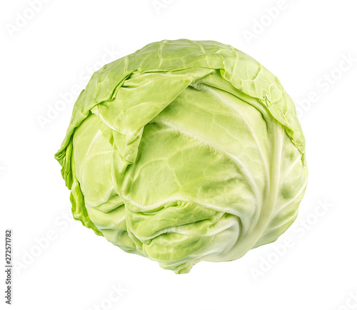 Green cabbage isolated on white background © ilietus