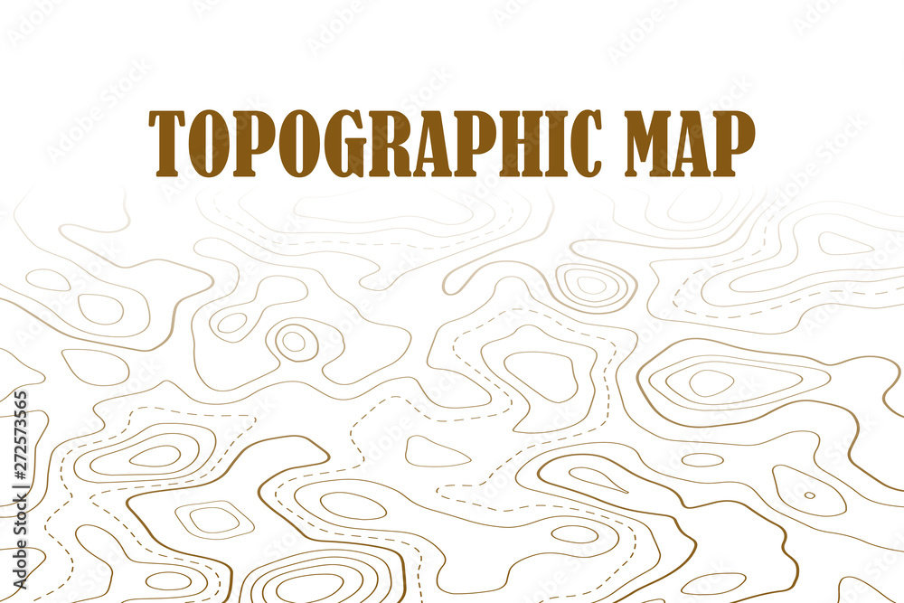 Fototapeta Mapa konturowa mapy topograficznej. Mapa liniowa z wysokością. Geograficzna Światowa topografia mapy siatki abstrakta ilustracja.