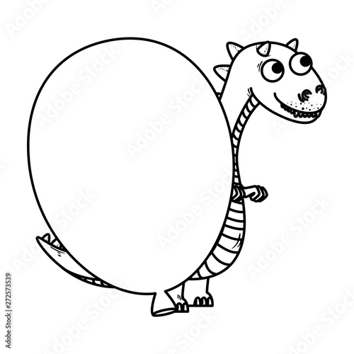 cute tyrannosaurus rex with balloon helium