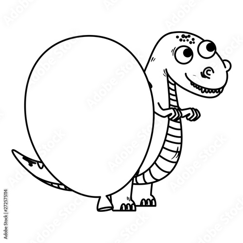 cute tyrannosaurus rex with balloon helium