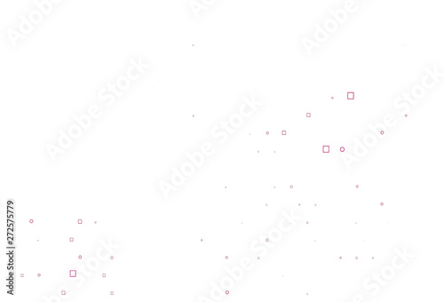 Light Pink vector background with circles, rectangles.