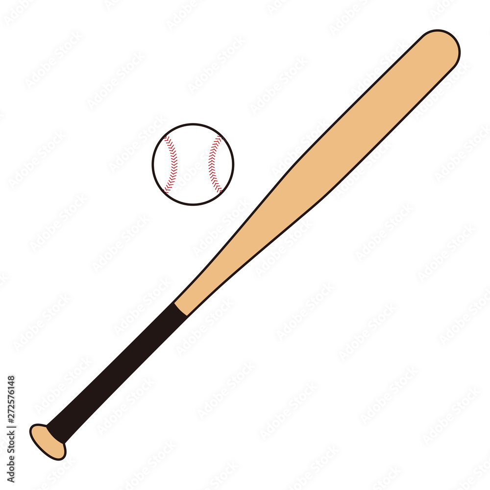 野球のバットとボール Baseball Bat Baseball Ball イラスト Stock Illustration Adobe Stock