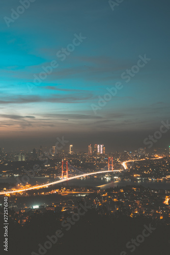 Panoramic view of Istanbul, Turkey. Istanbul bridge.