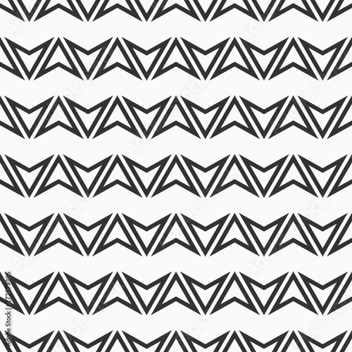 Abstract seamless pattern of triangular shapes, arrowheads. Vector monochrome background.