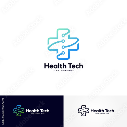 health tech logo designs template, healthcare logo designs