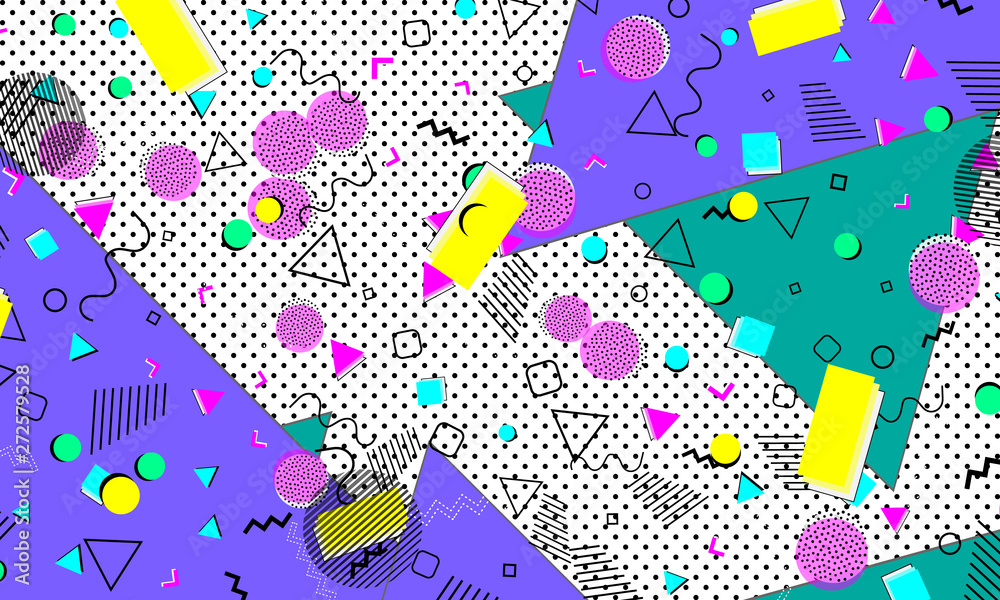 Pop art color background. Memphis pattern Pop art color background. Memphis pattern
