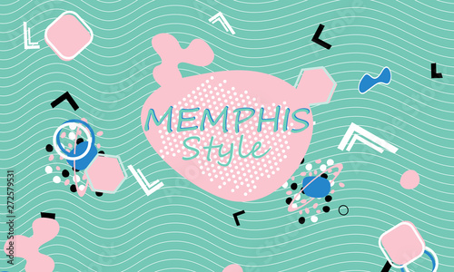 Memphis. 90s pattern. Geometric shapes