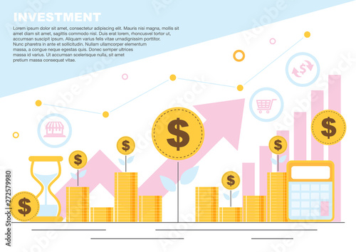 Business financial investment market growing growth concept. Save money