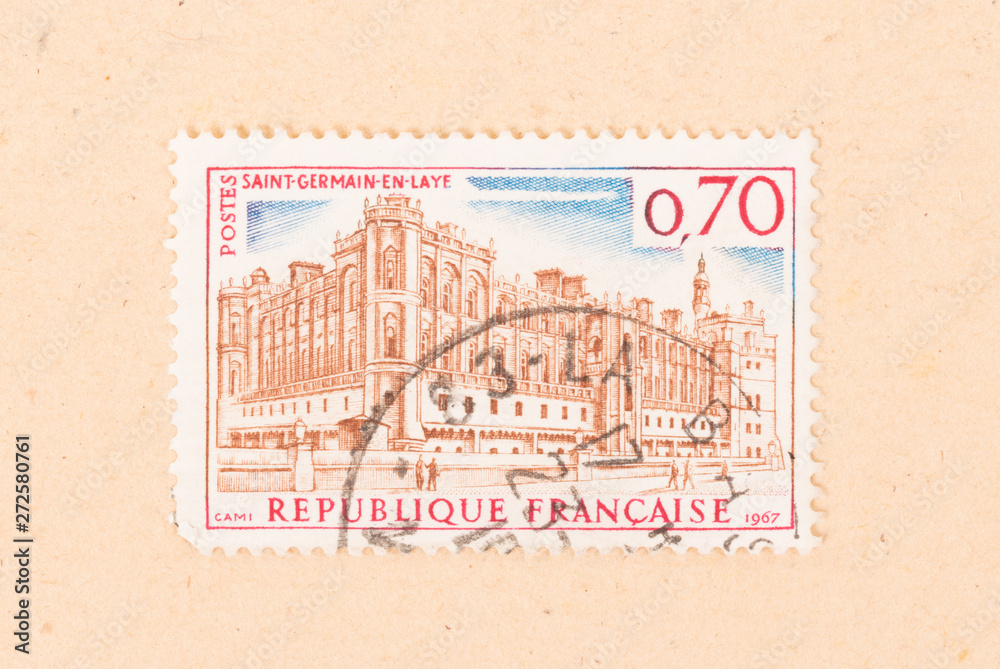 FRANCE - CIRCA 1967: A stamp printed in France shows Saint-Germain-en-Laye, circa 1967
