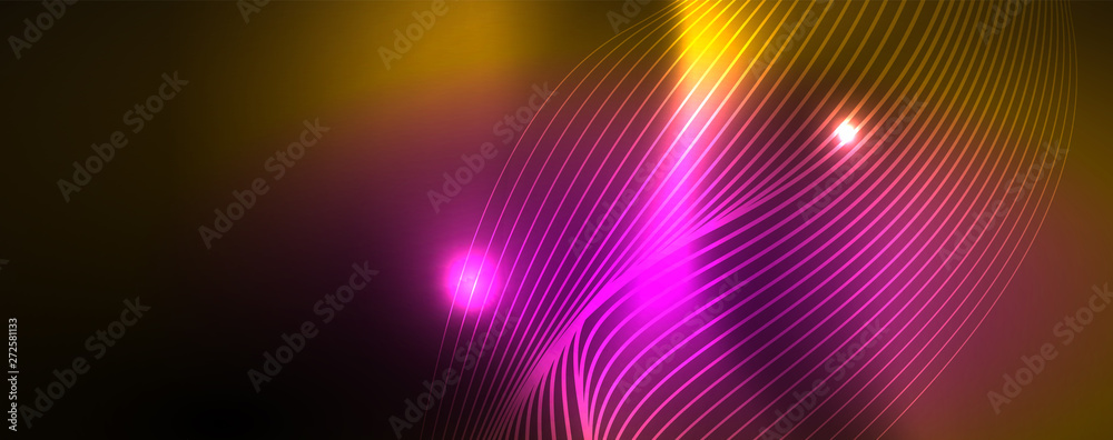 Shiny neon lines techno magic futuristic background, magic energy space light concept, abstract background wallpaper design Shiny neon lines techno magic futuristic background, magic energy space light concept, abstract background wallpaper design