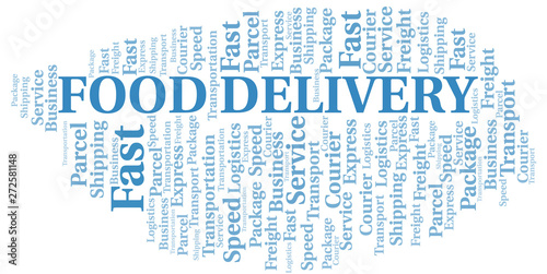Food Delivery word cloud. Wordcloud made with text only.