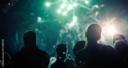 Fototapeta Naklejka Na Ścianę i Meble -  Crowd watching fireworks