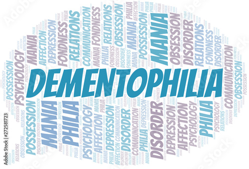 Dementophilia word cloud. Type of Philia.