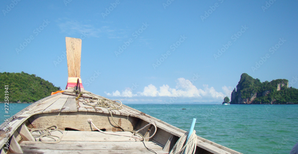 Fishermen ship preparing to find fish in the sea