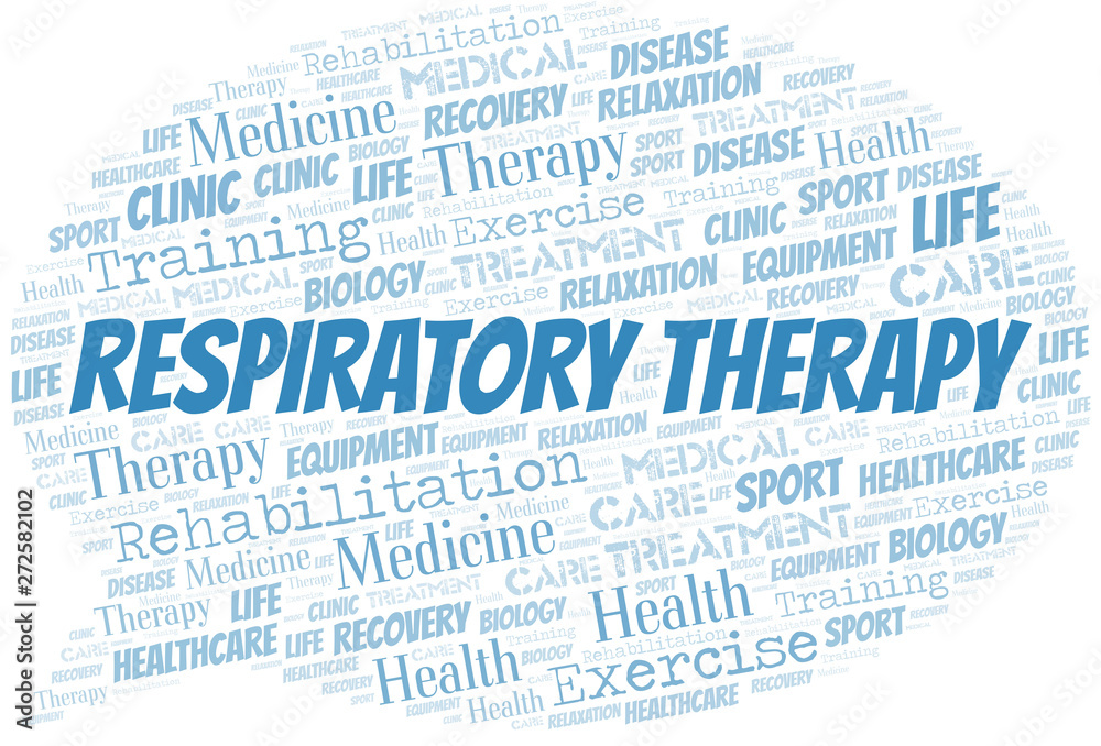 Respiratory Therapy word cloud. Wordcloud made with text only.