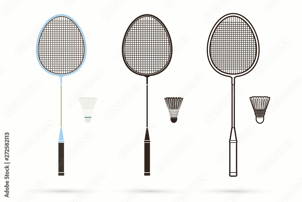 Badminton racket and shuttlecock cartoon graphic vector. Stock Vector |  Adobe Stock
