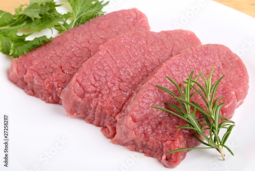 Beef sirloin steaks.