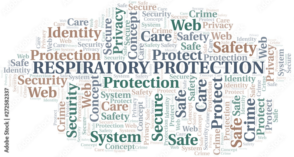 Respiratory Protection word cloud. Wordcloud made with text only.