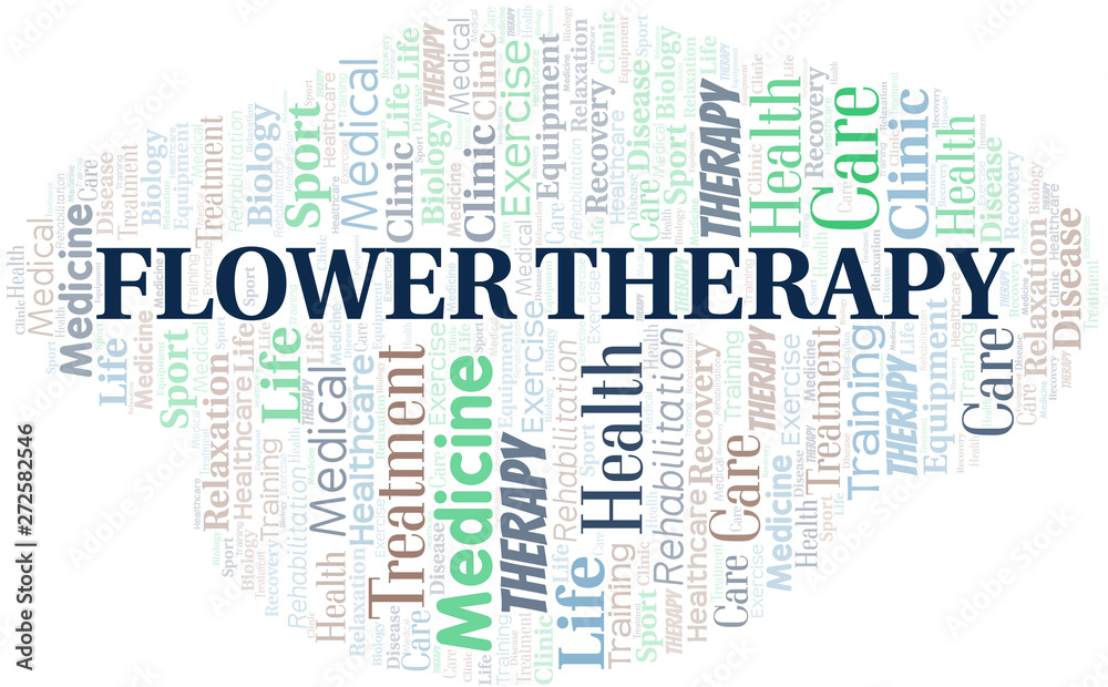 Fototapeta premium Flower Therapy word cloud. Wordcloud made with text only.